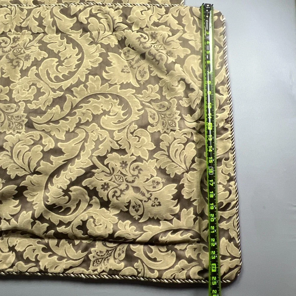 Set Of 2 Divatex Home Fashion King Pillow Shams Brown Damask Print (25